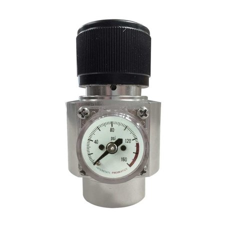 INTERSTATE PNEUMATICS CO2 Cylinder Regulator - Solid Aluminum Body without Belt Clip 125 PSI (for CO2 Cylinders) WRCO2-NC